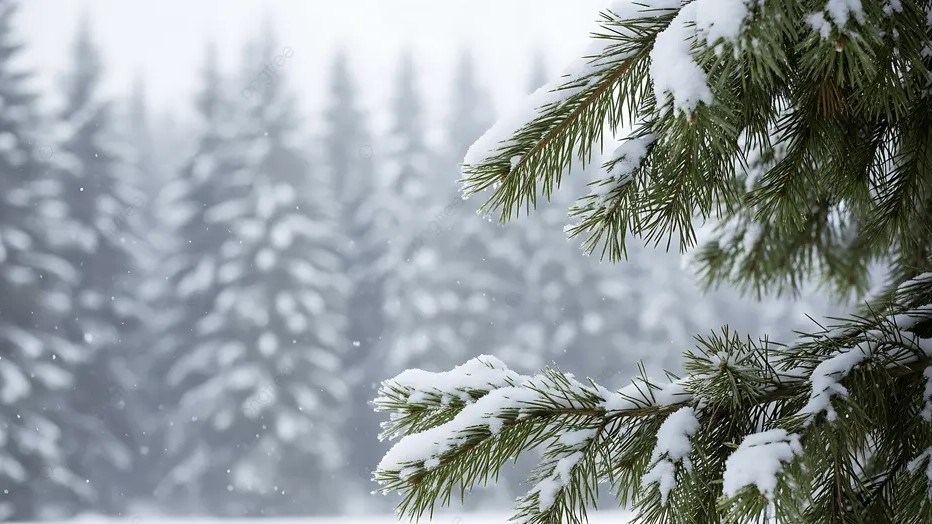 pngtree-snowy-pine-branches-in-winter-forest-fir-trees-image_20206153 Потепление близко, но впереди два дня стужи: метеорологическая сводка на 21–22 февраля