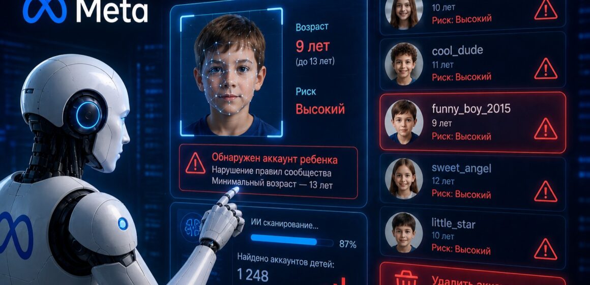 Meta внедряет ИИ для поиска и удаления аккаунтов детей до 13 лет
