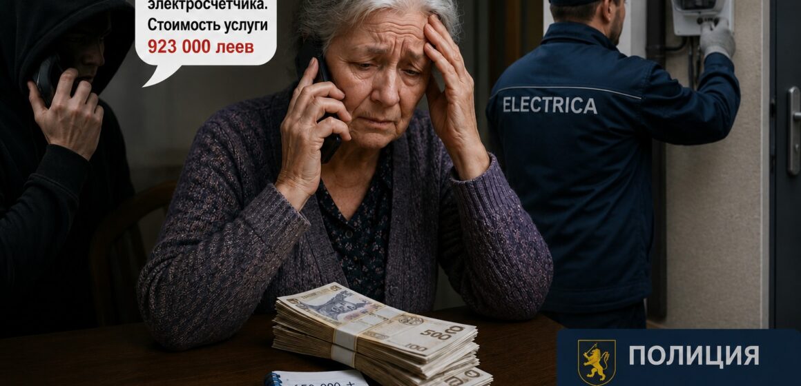 Мошенничество под предлогом «замены счетчика». Пенсионерка передала преступникам около миллиона леев